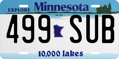 MN license plate 499SUB