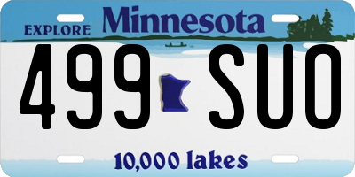 MN license plate 499SUO