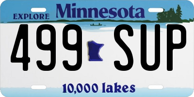 MN license plate 499SUP