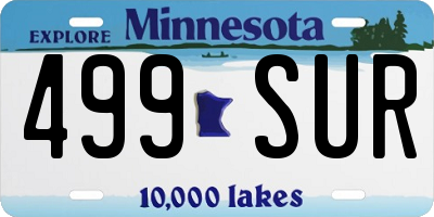 MN license plate 499SUR