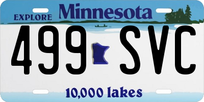 MN license plate 499SVC
