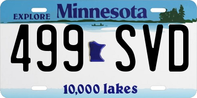 MN license plate 499SVD