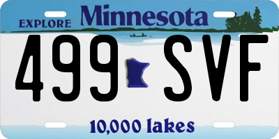 MN license plate 499SVF