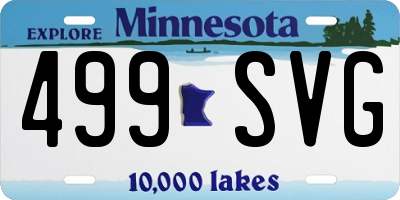 MN license plate 499SVG