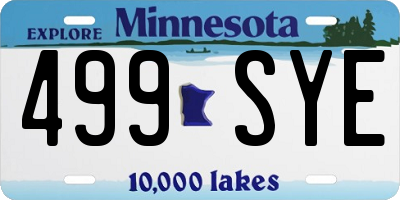 MN license plate 499SYE