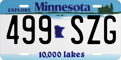MN license plate 499SZG