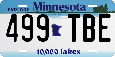 MN license plate 499TBE
