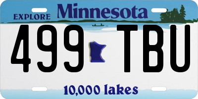 MN license plate 499TBU