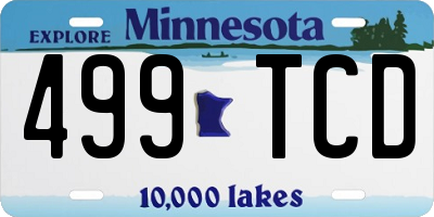 MN license plate 499TCD