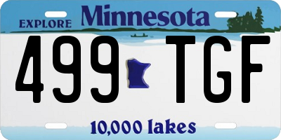 MN license plate 499TGF
