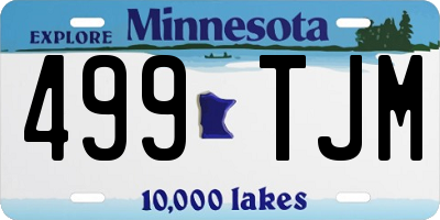 MN license plate 499TJM