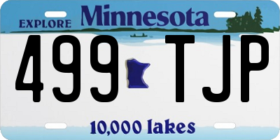 MN license plate 499TJP