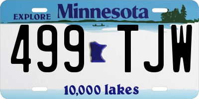 MN license plate 499TJW