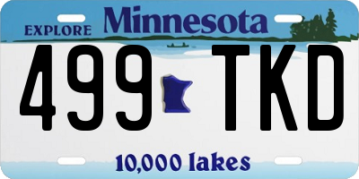 MN license plate 499TKD