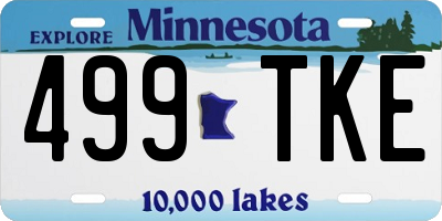 MN license plate 499TKE