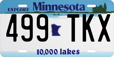 MN license plate 499TKX