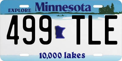 MN license plate 499TLE