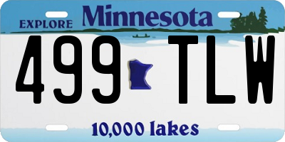 MN license plate 499TLW