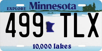 MN license plate 499TLX