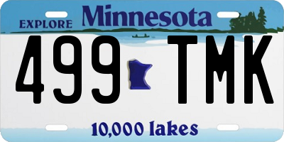 MN license plate 499TMK