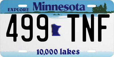 MN license plate 499TNF