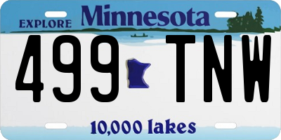 MN license plate 499TNW