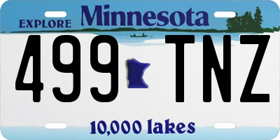 MN license plate 499TNZ