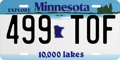 MN license plate 499TOF