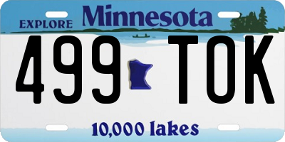 MN license plate 499TOK
