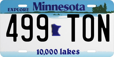 MN license plate 499TON
