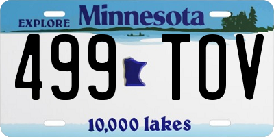 MN license plate 499TOV