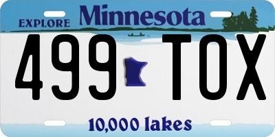 MN license plate 499TOX