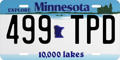 MN license plate 499TPD