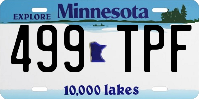 MN license plate 499TPF