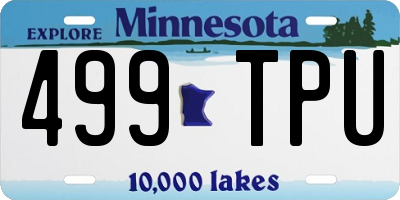 MN license plate 499TPU
