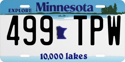 MN license plate 499TPW