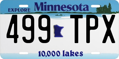 MN license plate 499TPX
