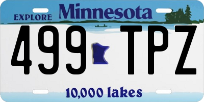 MN license plate 499TPZ