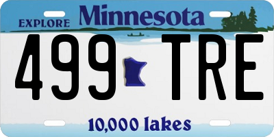 MN license plate 499TRE