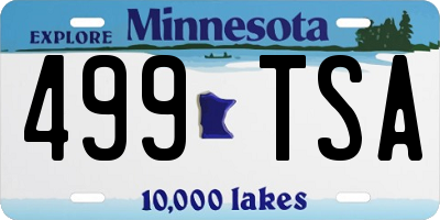 MN license plate 499TSA