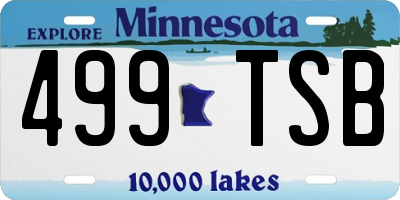 MN license plate 499TSB