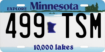 MN license plate 499TSM