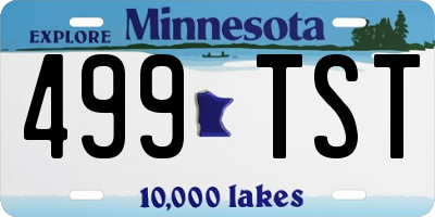 MN license plate 499TST