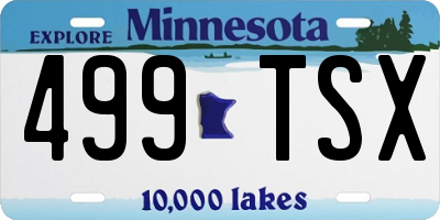 MN license plate 499TSX