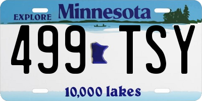 MN license plate 499TSY