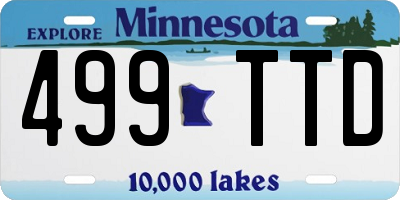 MN license plate 499TTD