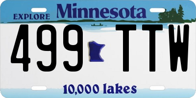 MN license plate 499TTW