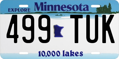 MN license plate 499TUK