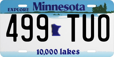 MN license plate 499TUO