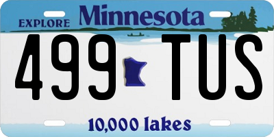 MN license plate 499TUS